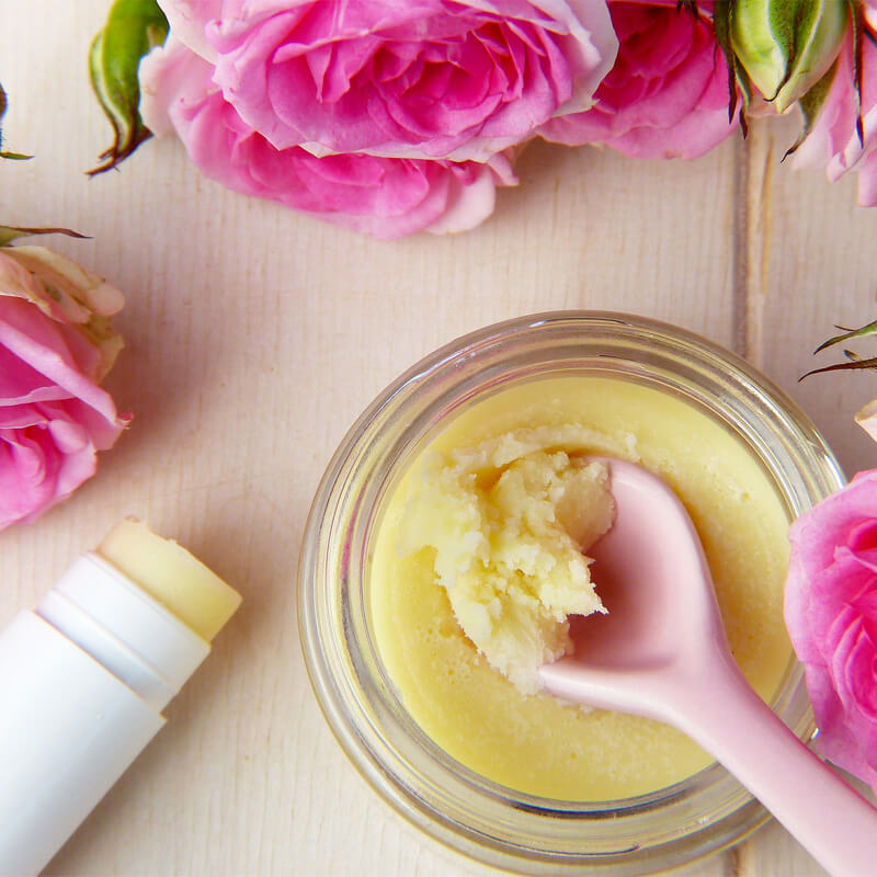 A pot of chapstick made of honey