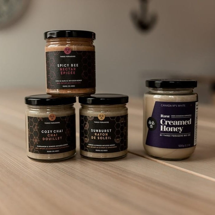 Superfood Honey Variety Pack (4 jars + bonus Honey Caramels!) Three Foragers