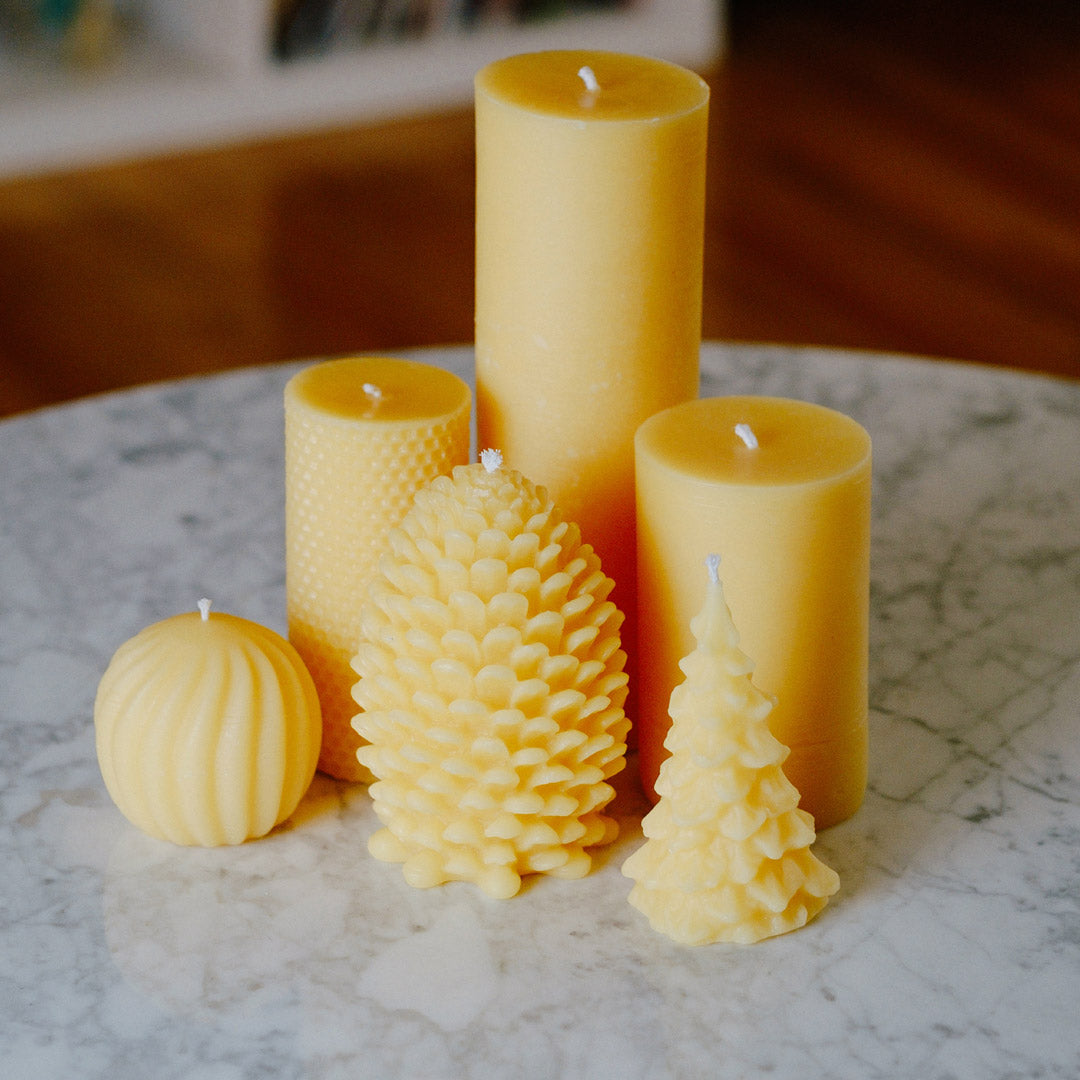 Classic Pillar Beeswax Candle - Natural, Non-Toxic, Unscented – Three  Foragers